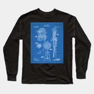 Rocket Ship Patent - Nasa Rocketship Art - Blueprint Long Sleeve T-Shirt